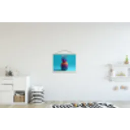 Ananas - Regenboog - Blauw - Popart textielposter latten blank klein -kinderkamer