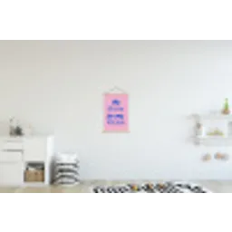 Quote - Blauw - Lettertype - Keuken textielposter latten blank klein -kinderkamer