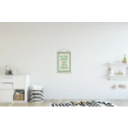 Quote - Groen - Geblokt - Keuken textielposter latten blank klein -kinderkamer
