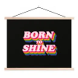 Quote - Regenboog - Roze - Zwart textielposter latten blank klein -3d