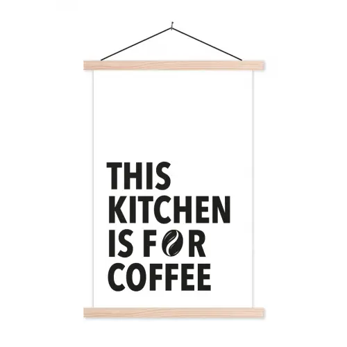 Quotes - Koffie - Bonen - Modern textielposter latten blank klein -3d