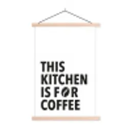 Quotes  - Koffie - Bonen - Modern textielposter latten blank klein -3d
