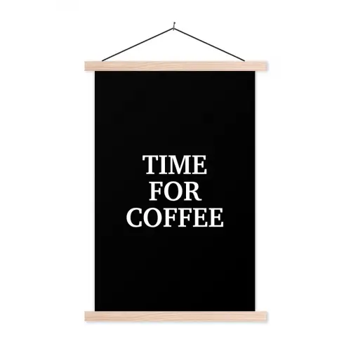 Quotes - Letters - Koffie - Zwart textielposter latten blank klein -3d
