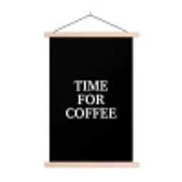 Quotes - Letters - Koffie - Zwart textielposter latten blank klein -3d