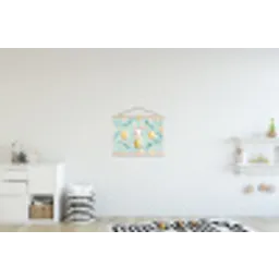 Konijn - Eieren - Takjes textielposter latten blank klein -kinderkamer