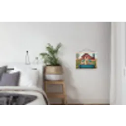 Konijn - Boerderij - Eieren textielposter latten blank klein -woonkamer
