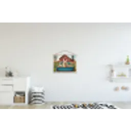 Konijn - Boerderij - Eieren textielposter latten blank klein -kinderkamer