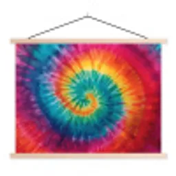 Regenboogkleuren - Tie dye - textielposter latten blank klein -3d