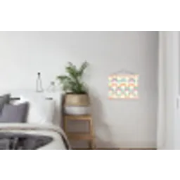 Regenboog - Pastel - Patroon textielposter latten blank klein -woonkamer