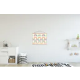 Regenboog - Pastel - Patroon textielposter latten blank klein -kinderkamer