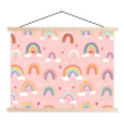 Regenboog - Patroon - Pastel textielposter latten blank klein -3d