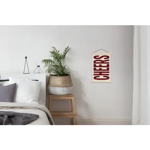 Red - Cheers - Decoratie - Beige textielposter latten blank klein -woonkamer