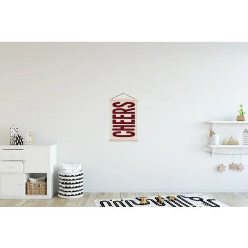 Red - Cheers - Decoratie - Beige textielposter latten blank klein -kinderkamer