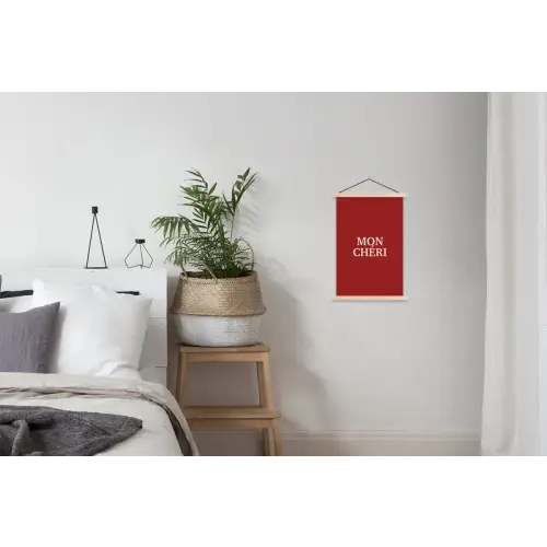 Rood - Frans - Quotes textielposter latten blank klein -woonkamer