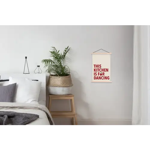 Rood - Quote - Kersen textielposter latten blank klein -woonkamer