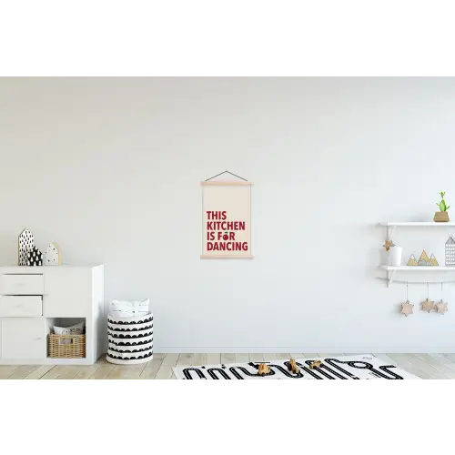 Rood - Quote - Kersen textielposter latten blank klein -kinderkamer