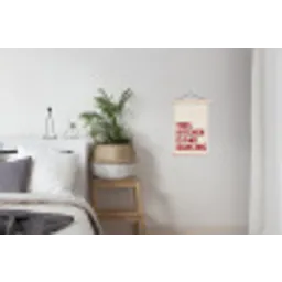 Rood - Quote - Kersen textielposter latten blank klein -woonkamer