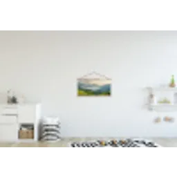 Rijstvelden - Bergen - Groen - Natuur textielposter latten blank klein -kinderkamer