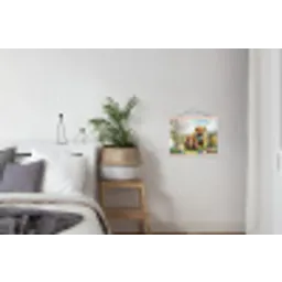 Schotsehooglanders - Paaseieren - Lente textielposter latten blank klein -woonkamer
