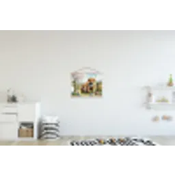 Schotsehooglanders - Paaseieren - Lente textielposter latten blank klein -kinderkamer