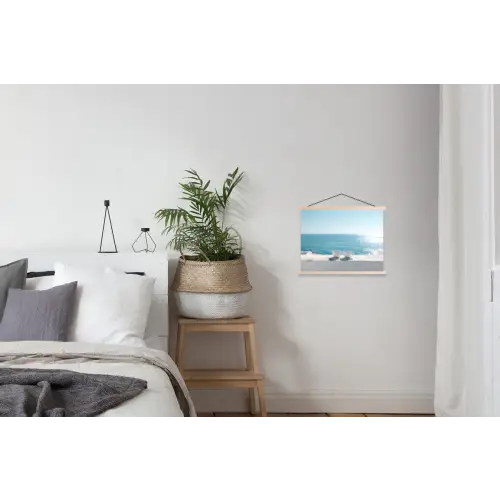 Zee - Koffiekopjes - Zomers textielposter latten blank klein -woonkamer