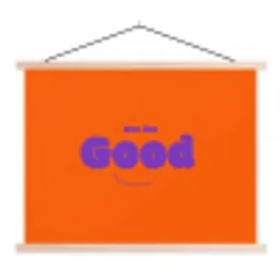 See the good - Paars - Oranje - Smiley textielposter latten blank klein -3d