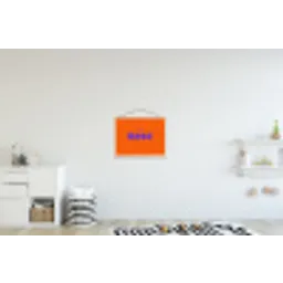See the good - Paars - Oranje - Smiley textielposter latten blank klein -kinderkamer
