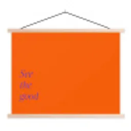 See te good - Paars - Oranje textielposter latten blank klein -3d