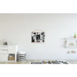 Vormen - Gezocht - Zwart - Abstract textielposter latten blank klein -kinderkamer