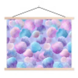 Schelpen - Paars - Blauw - Patroon textielposter latten blank klein -3d