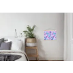 Schelpen - Paars - Blauw - Patroon textielposter latten blank klein -woonkamer