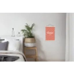 Simmer - Hartjes - Strepen - Roze textielposter latten blank klein -woonkamer