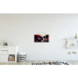 Schedel - Abstract - Rood - Blauw - Graffiti textielposter latten blank klein -kinderkamer
