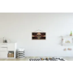 Schedel - Rozen - Gotisch textielposter latten blank klein -kinderkamer