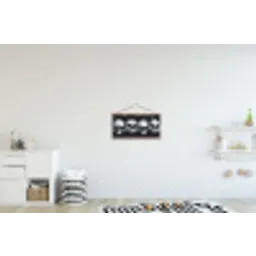 Schedels - Zwart - Contrast textielposter latten blank klein -kinderkamer