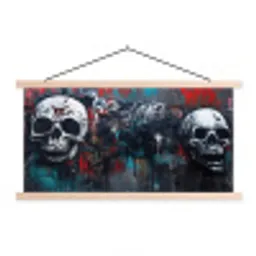 Schedels - Graffiti - Abstract textielposter latten blank klein -3d