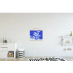 Sky is not the limit - Blauwe lucht - Wolken textielposter latten blank klein -kinderkamer
