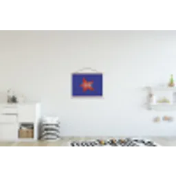 Slow down you're doing fine - Ster - Blauw textielposter latten blank klein -kinderkamer