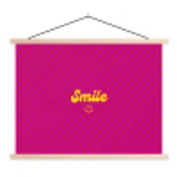 Smile - Stippen - Roze textielposter latten blank klein -3d