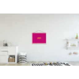 Smile - Stippen - Roze textielposter latten blank klein -kinderkamer