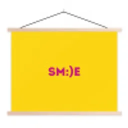 Smile - Roze - Geel textielposter latten blank klein -3d