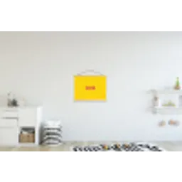 Smile - Roze - Geel textielposter latten blank klein -kinderkamer