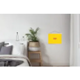 Smile - Geel - Roze textielposter latten blank klein -woonkamer