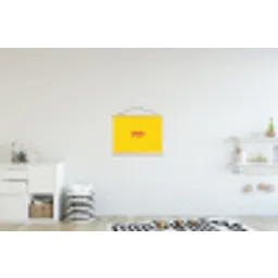 Smile - Geel - Roze textielposter latten blank klein -kinderkamer