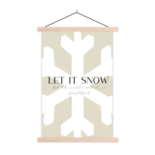 Sneeuw - Japandi - Winter - Decoratie textielposter latten blank klein -3d
