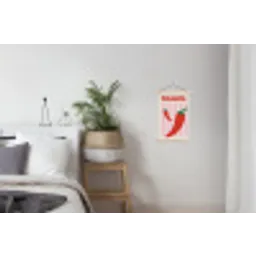 Pittig - Pepers - Rood textielposter latten blank klein -woonkamer