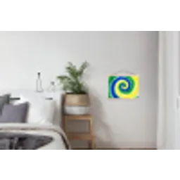 Spiraal - Groen - Draaiend textielposter latten blank klein -woonkamer
