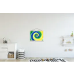 Spiraal - Groen - Draaiend textielposter latten blank klein -kinderkamer