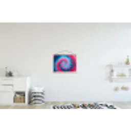 Spiraal - Roze - Draaiend textielposter latten blank klein -kinderkamer