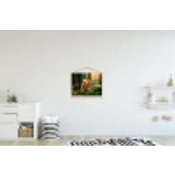 Eekhoorn - Nootje - Gras textielposter latten blank klein -kinderkamer